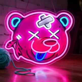 LED lamp neon stijl Roze Beer (38x30cm)