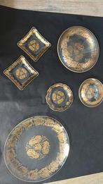 vintage glazen schalen met deksel in Hollywood Regency stijl, Antiek en Kunst, Ophalen