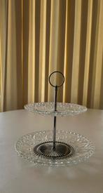 Glazen etagere serveertoren, Ophalen of Verzenden, Zo goed als nieuw