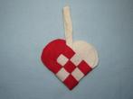 Vintage Zweedse handgemaakte kerstboomhanger gevlochten hart, Ophalen of Verzenden, Zo goed als nieuw