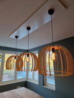 Design hanglampen rond hout, Led-lamp, E27 (groot), Zo goed als nieuw, Ophalen