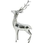 Beeld staand hert aluminium kleur zilver 77 cm, Ophalen of Verzenden, Nieuw, Dier