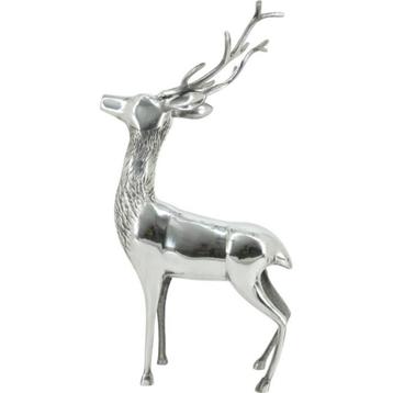 Beeld staand hert aluminium kleur zilver 77 cm beschikbaar voor biedingen
