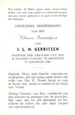 Gerritsen J.L.M. zilveren priesterfeest 1948 Deventer, Ophalen of Verzenden