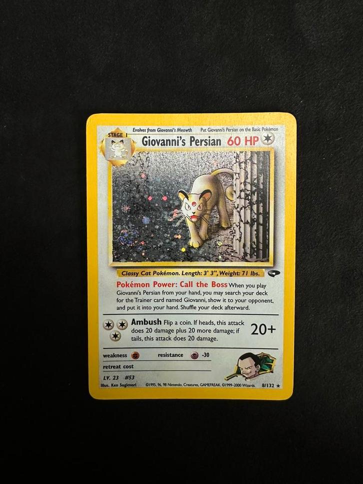 Giovanni’s Persian Gym Challenge 8/132, Hobby en Vrije tijd, Verzamelkaartspellen | Pokémon, Zo goed als nieuw, Losse kaart, Ophalen of Verzenden