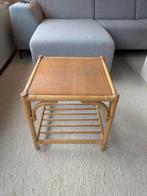 Vintage bamboe salontafel of nachtkastje, Ophalen, Gebruikt, 50 tot 100 cm, 50 tot 100 cm