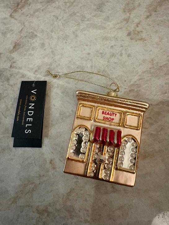 Nieuw VONDELS beauty shop schoonheidssalon kerstornament, Ophalen of Verzenden, Nieuw