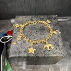 18k gouden bedels armband massief met prachtig bedels, Ophalen of Verzenden, Nieuw, Goud
