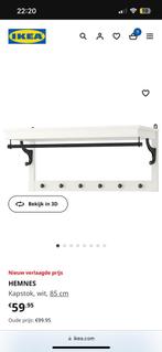 Wit met zwarte Hemnes wandkapstok IKEA, Huis en Inrichting, Woonaccessoires | Kapstokken, Minder dan 100 cm, Zo goed als nieuw