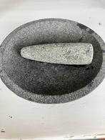 Platte vijzel van natuursteen 27 cm, Huis en Inrichting, Ophalen