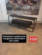 Nieuw industrieel tv meubel zwart mangohout 140cm €150, Ophalen, ., Nieuw, .
