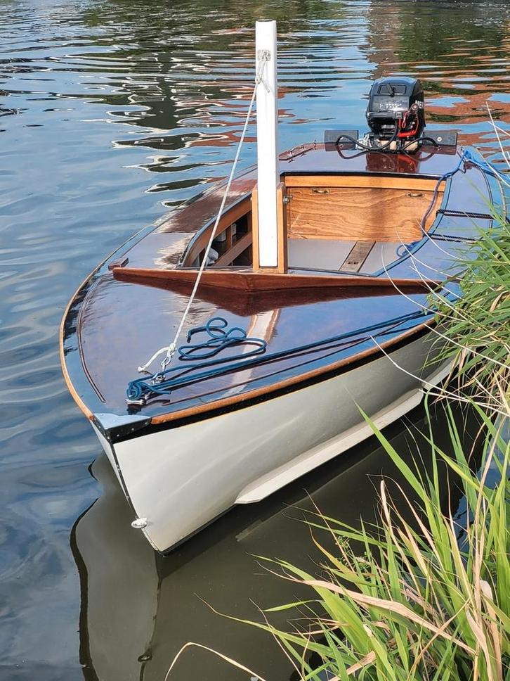 Klassieke dagjes boot, hout epoxy; voor bb-motor tot 25pk, Watersport en Boten, Sloepen, Gebruikt, 10 tot 30 pk, 3 tot 6 meter
