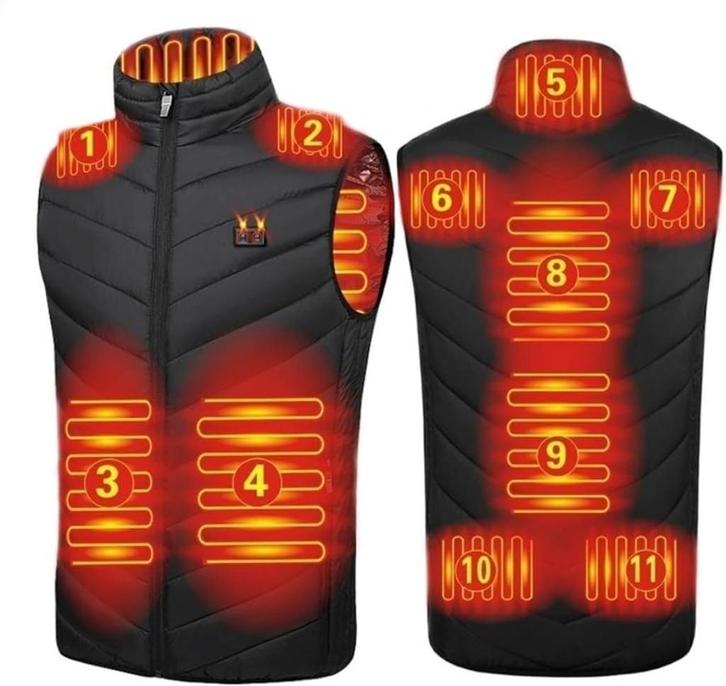 Verwarmde Bodywarmer maten S - M - L - XL - 2XL-3XL, Kleding | Dames, Bodywarmers, Nieuw, Maat 42/44 (L), Zwart, Verzenden