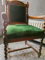 antieke stoel groene bekleding, Antiek en Kunst, Ophalen