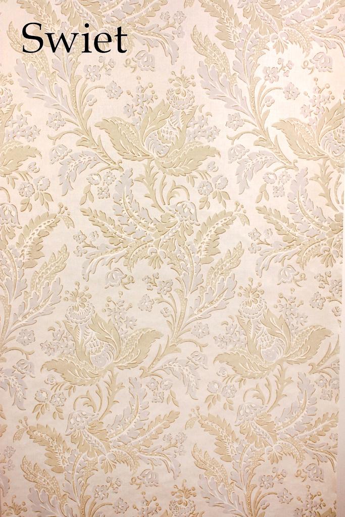 5618 vintage barok behang pastel greige blauw crème swiet, Verzenden, Minder dan 10 m², Beige