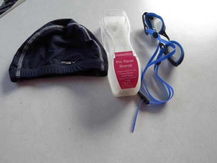 zwembril met zwemmuts neusbrugjes en oordopjes maxed, Watersport en Boten, Duiken, Zo goed als nieuw, Duikbril of Snorkel, Ophalen of Verzenden