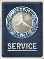 Mercedes-Benz Service Emblem Blue.  Metalen wandbord., Nieuw, Reclamebord, Ophalen of Verzenden