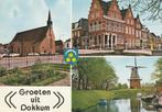 DOKKUM Kerk Gevels Molen Groeten, Verzenden, 1960 tot 1980, Ongelopen, Friesland