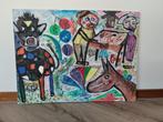 Mooi schilderij van kunstenaar Mik 80x60, Ophalen of Verzenden