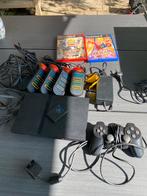 Vintage retro Playstation 2 met Buzz, Spelcomputers en Games, Spelcomputers | Sony PlayStation 2, Gebruikt, Zwart, Met games, Ophalen of Verzenden