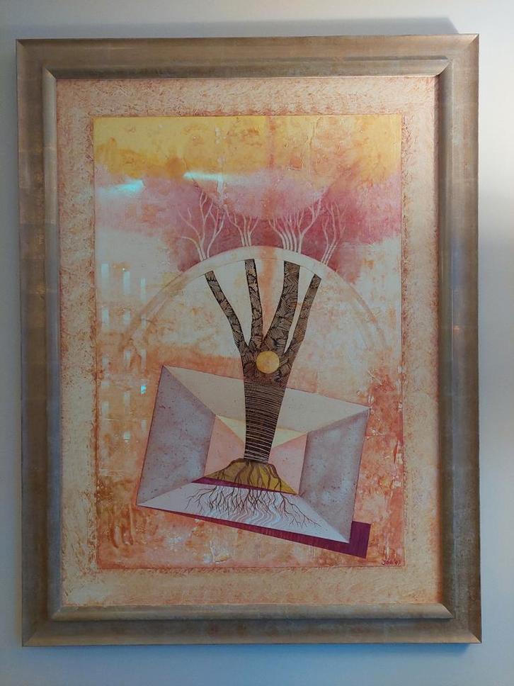 Jan Sonnemans Kunstwerk, Antiek en Kunst, Kunst | Schilderijen | Abstract, Ophalen