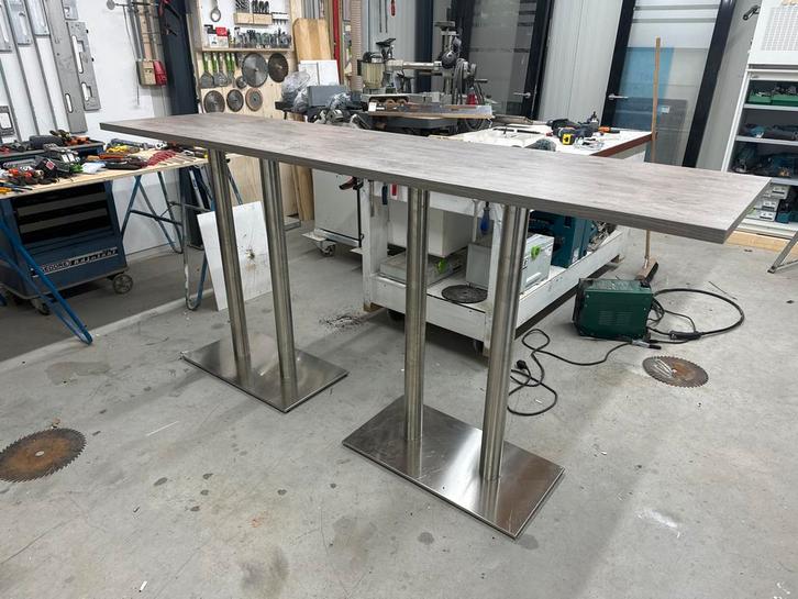 Statafel / Bartafel met RVS poten, Huis en Inrichting, Tafels | Statafels, Gebruikt, Ophalen