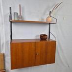 Vintage Scandinavisch, Deens wandsysteem jaren 60 teak, Huis en Inrichting, Kasten | Wandmeubels, Ophalen, Teakhout, Minder dan 150 cm