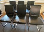 6 Rolf Benz eetkamer stoelen, 620, Huis en Inrichting, Stoelen, Ophalen, Gebruikt, Zwart, Leer