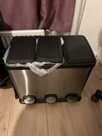 Afvalemmer 3 vakken - Zo goed als nieuw!, Ophalen, Met pedaal, 50 tot 75 cm, Zo goed als nieuw