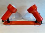 Vintage spot oranje breedte 40 cm seventies porselein E27, Huis en Inrichting, Lampen | Spots, Gebruikt, Metaal of Aluminium, Seventies