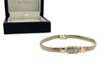 14 Karaat Gouden Milanese Armband 0.20 ct Diamant, Sieraden, Tassen en Uiterlijk, Armbanden, -, -, Ophalen of Verzenden, Zo goed als nieuw