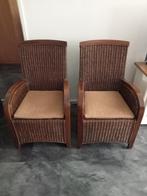 Rotan stoelen, Huis en Inrichting, Stoelen, Ophalen, Gebruikt, Twee, Bruin