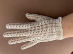 Vintage creme beige kanten handschoenen handgemaakt, Ophalen of Verzenden