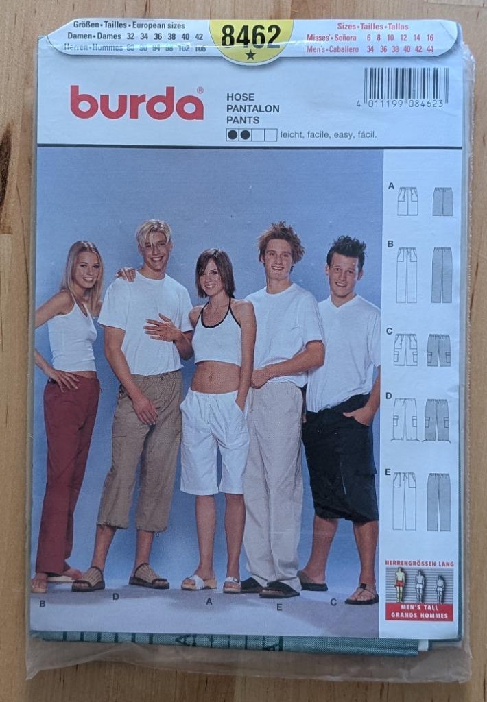 Naaipatroon Burda 8462 broek (vrouw en man), Hobby en Vrije tijd, Kledingpatronen, Zo goed als nieuw, Vrouw, Burda, Ophalen of Verzenden