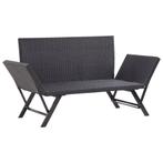 Tuinbank met kussens 176 cm poly rattan zwart gratis bezorgd, Tuin en Terras, Nieuw, Ophalen of Verzenden