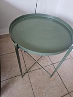 Groene bijzettafel GLADOM van IKEA., Minder dan 55 cm, Gebruikt, Metaal of Aluminium, Rond