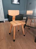 4x Vintage houten schoolstoel - kleuterstoel - kinderstoel., Huis en Inrichting, Stoelen, Ophalen, Gebruikt, Bruin, Vier