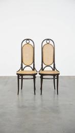 Set van 2 vintage Thonet design hoge eetkamerstoelen, Huis en Inrichting, Stoelen, Ophalen, Riet of Rotan, Gebruikt, Twee