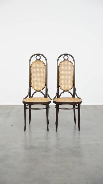 Set van 2 vintage Thonet design hoge eetkamerstoelen beschikbaar voor biedingen