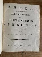 Groot formaat Bijbel JH van der Palm in 2 banden 1822, Ophalen of Verzenden
