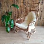 Vintage rotan lounge stoel - Scandinavisch/landelijk/boho, Huis en Inrichting, Stoelen, Ophalen, Gebruikt, Bruin, Riet of Rotan