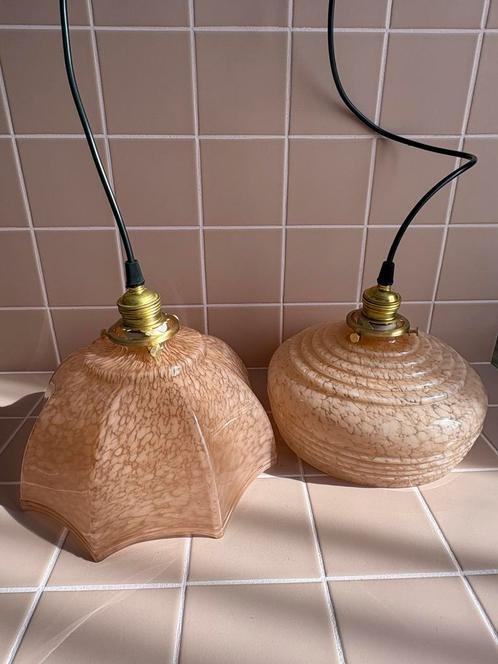 Antieke hanglamp | opaline lamp | art deco lamp | rokmodel, Antiek en Kunst, Antiek | Lampen, Ophalen of Verzenden