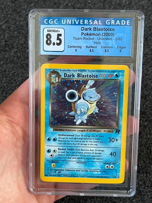 Pokémon CGC 8.5 Dark Blastoise Holo #3 Team Rocket series, Hobby en Vrije tijd, Verzamelkaartspellen | Pokémon, Zo goed als nieuw