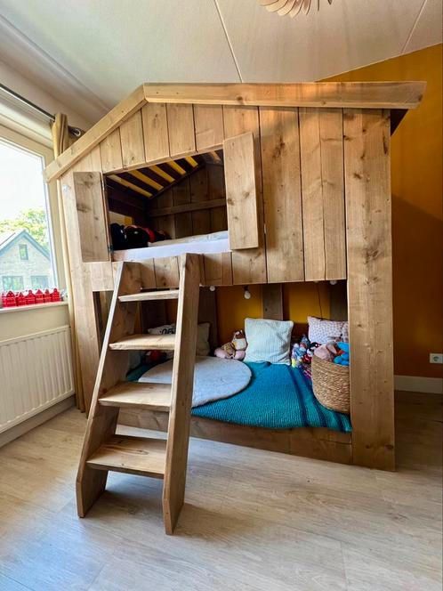 Dutchwood stapelbed speelhuis, Kinderen en Baby's, Kinderkamer | Stapelbedden en Hoogslapers, Zo goed als nieuw, Stapelbed, Ophalen
