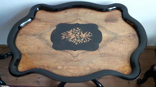 Willem III notenhouten spinpoot wijn/theetafel met inlegwerk, Antiek en Kunst, Antiek | Meubels | Tafels, Ophalen