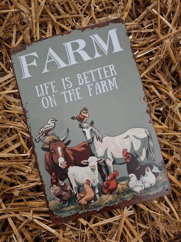 Metalen wandbord Boerderij beschikbaar voor biedingen