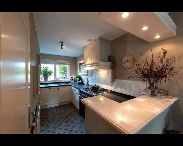 Complete hoekkeuken met Apparatuur, Huis en Inrichting, Keuken | Complete keukens, Gebruikt, Hoekkeuken, Graniet of Steen, Ophalen