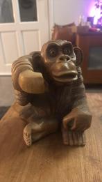 Houten bellende aap, Verzamelen, Beelden en Beeldjes, Ophalen of Verzenden, Zo goed als nieuw, Dier