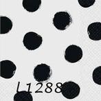 Servetten decoupage/bullet journal – polkadot zwart L1288, Hobby en Vrije tijd, Knutselen, Verzenden, Nieuw, Materiaal