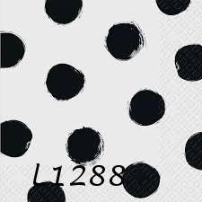Servetten decoupage/bullet journal – polkadot zwart L1288, Hobby en Vrije tijd, Knutselen, Nieuw, Materiaal, Verzenden